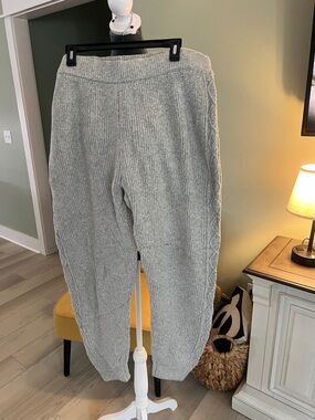 Express Light Gray Knit Joggers